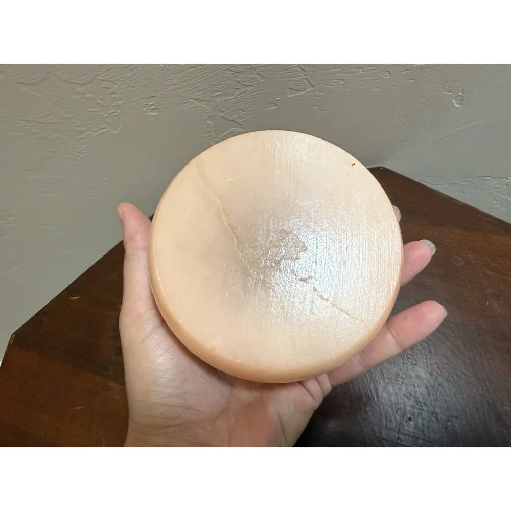Vintage Italy Carved Alabaster Jewelry Box Hinged Lid Hand Painted Flowers 4.5